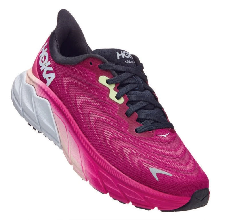 HOKA Women's Arahi 6 Wide (D) - Festival Fuchsia/Ibis Rose (1123197-FFIR) - Image 4